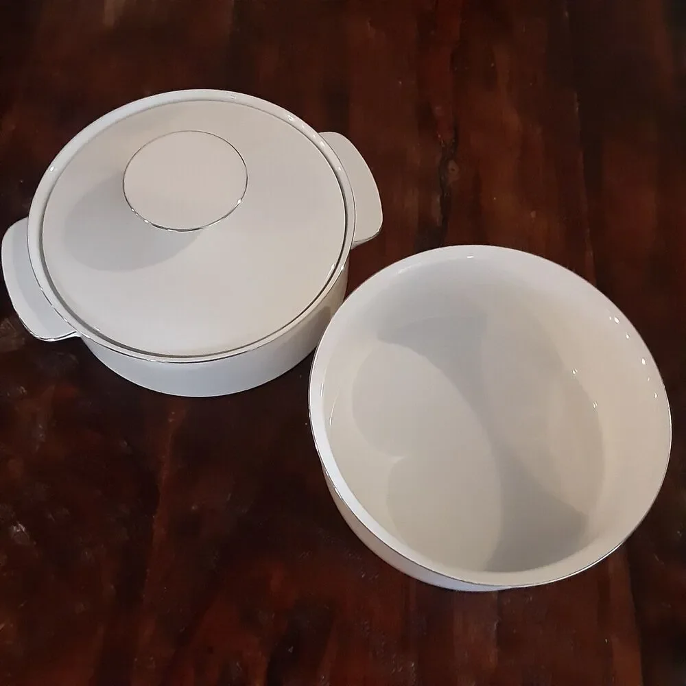 Thomas Germany Casserole /Server Set 3pc Porcelain Platinum